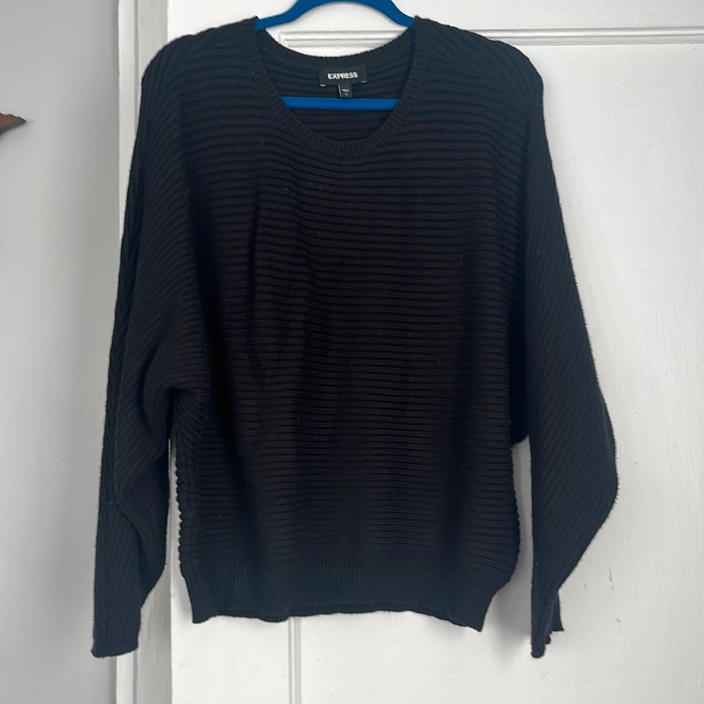 Express Black ribbed dolman style sweater